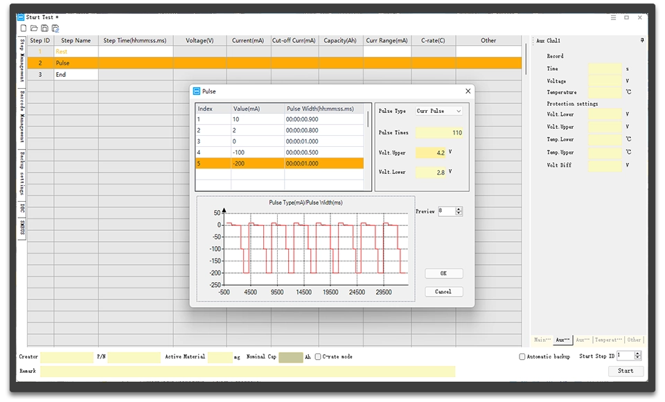 100ms pulse width