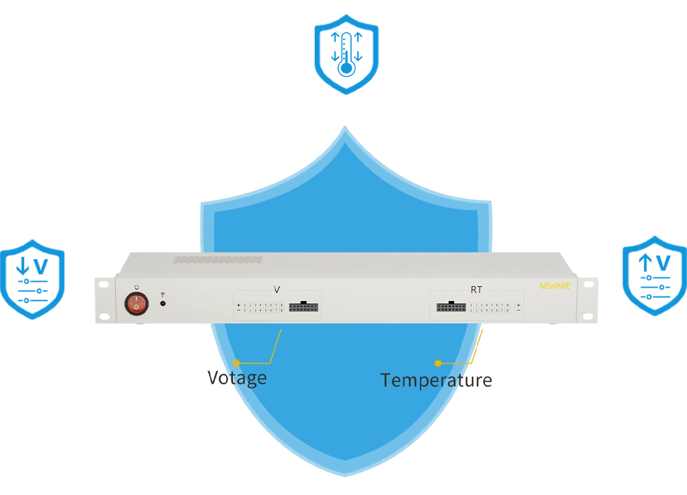 You can set temperature upper/lower limits, voltage upper/lower limits, and individual cell voltage difference to protect battery testing safety