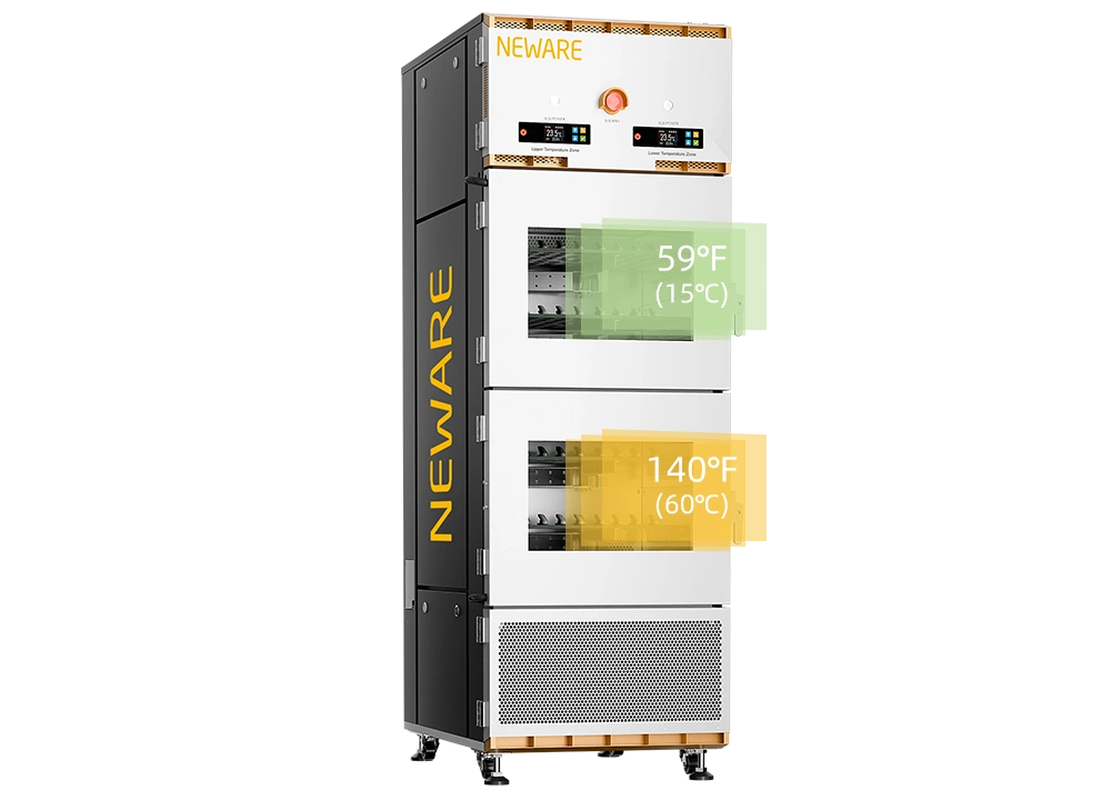 NEWARE MHW-100-2-160CH Dual-Temperature Zones battery tester, each chamber undergoes individual testing